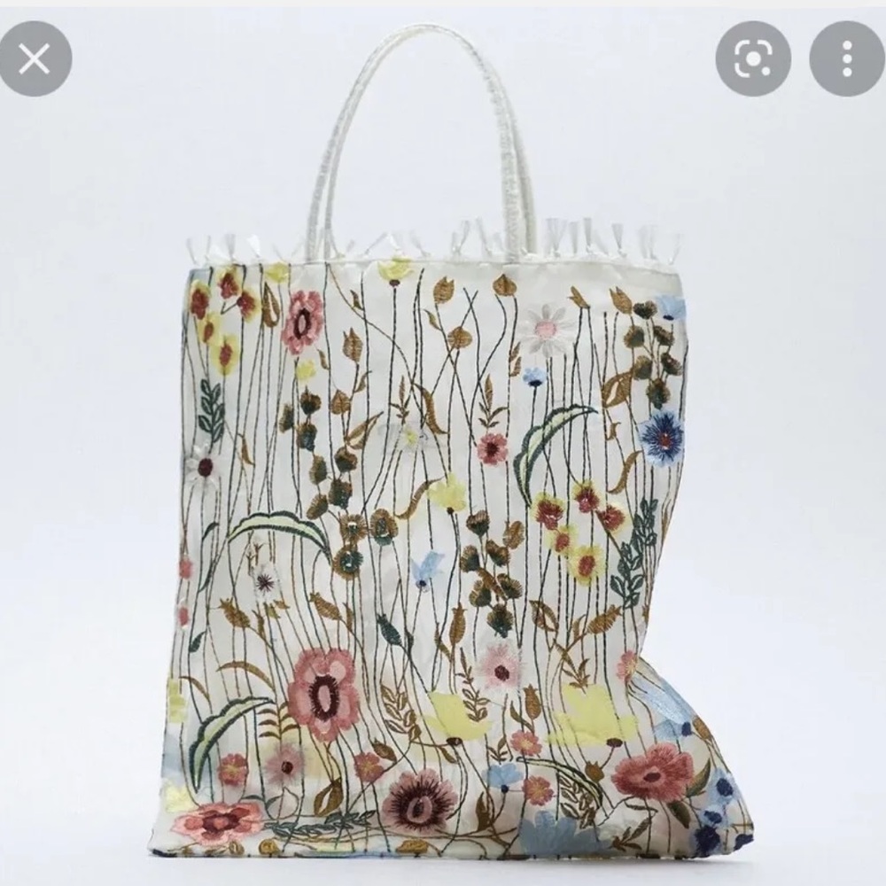 Zara embroidered tulle & organza bag - Picture 1 of 4